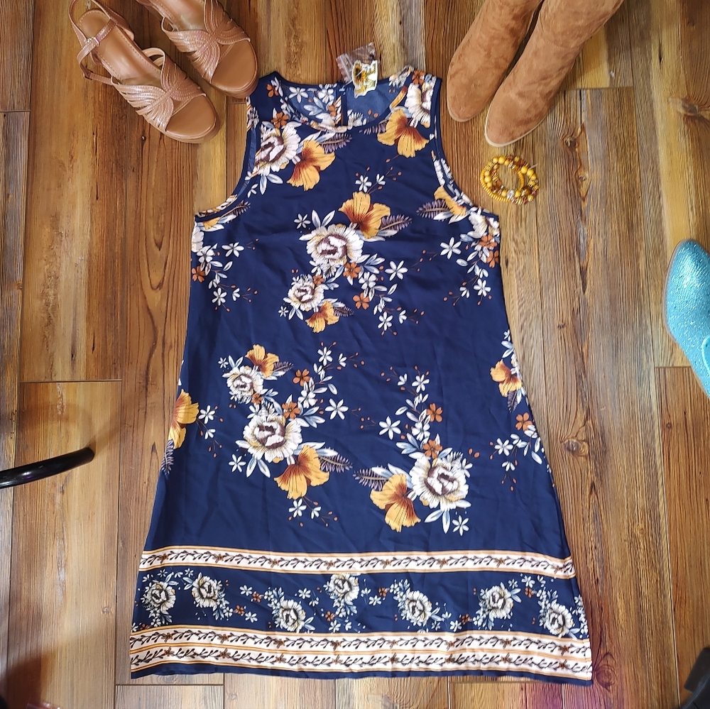Fall Floral Sleeveless Dress